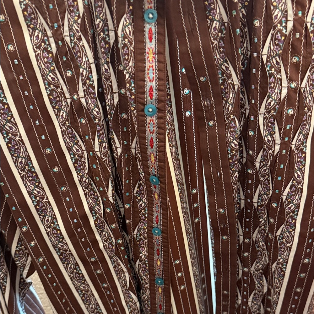 Robert Graham Brown Patterned Button Down Shirt - image 3